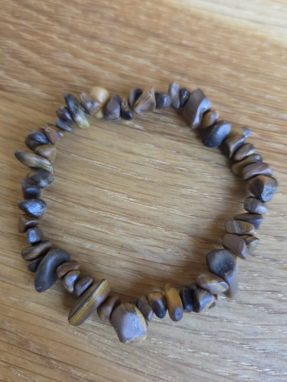 Tiger Eye Chip Beads Stretch Bracelet - Hand Crafted - Picture 6 of 11